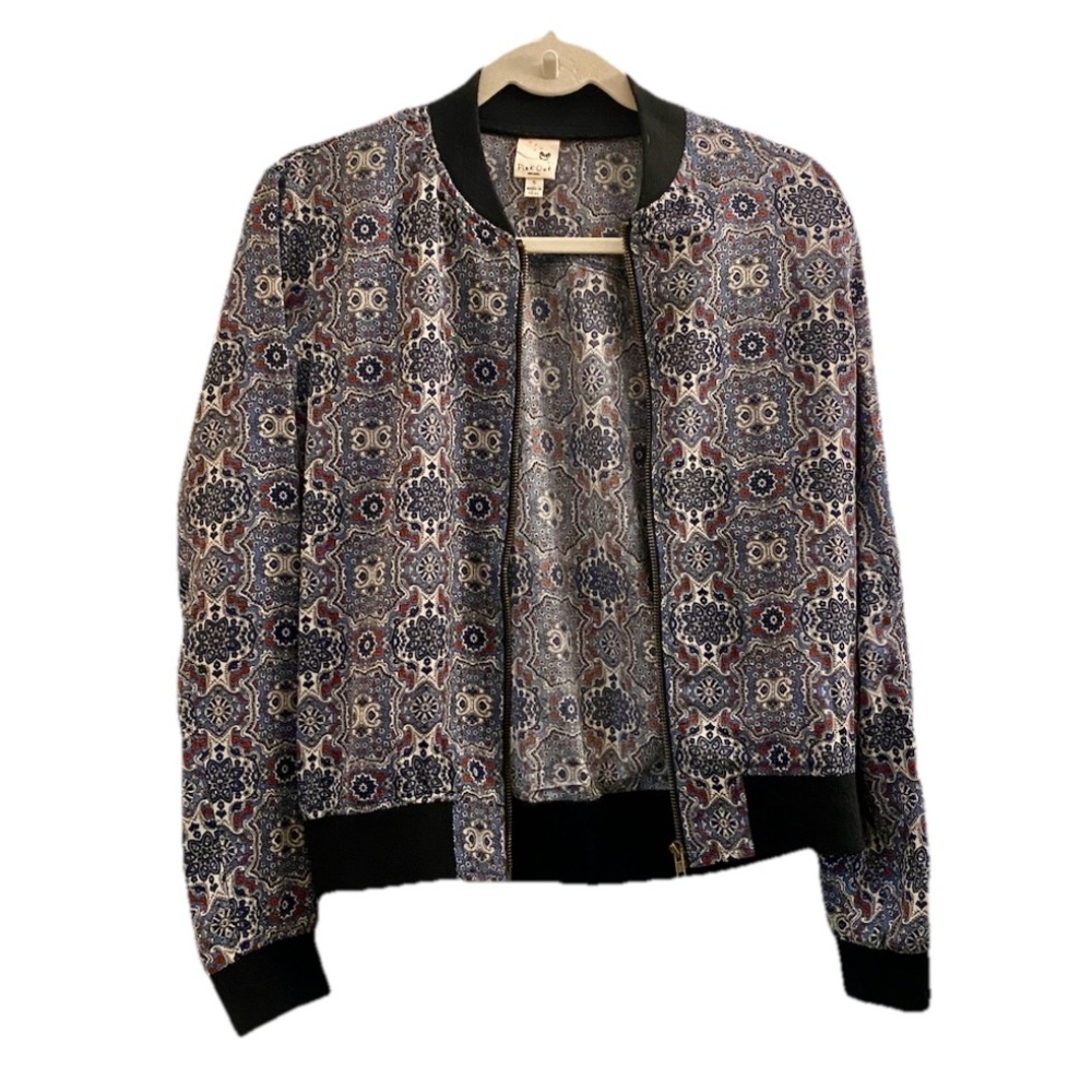 Pink Owl Multicolor Patterned Bomber Jacket - image 1